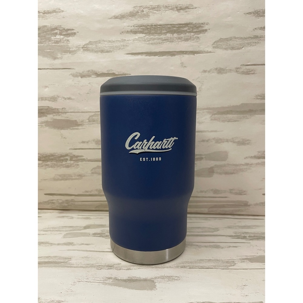 Carhartt Navy Blue Insulated Koozie Can Cooler 14oz Vacuum Insulated